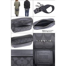 Coach F50715 QBAF4 Shoulder Bag, Charcoal x Black, Signature PVC, Smooth Leather, Crossbody, Men's, Women's, Outlet Product, Brand, Parallel Imported, charcoal/black