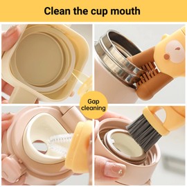 5 in 1 Cup Lid Cleaning Brush, Multifunctional Crevice Portable Cup Lid Cleaning Brush for Home Kitchen Crevice Cleaning Tools for Bottles, Gap Tight Spaces Cup, 2 Pcs