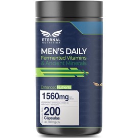 MENS DAILY MULTIVITAMIN AND ANCIENT MINERALS 4 en 1, 200 capsulas (1560mg por porcion) con Vitaminas, Minerales, Adaptogenos y Aminoácidos, by Eternal Nutrition - Ingredientes Naturales Premium