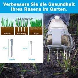 JIANFA Lawn Aerator Shoes, Grass Aerator Shoes with Long 5.7cm Spikes and 30cm Garden Shovel Maual Lawn Aerators for Home Garden and Yards