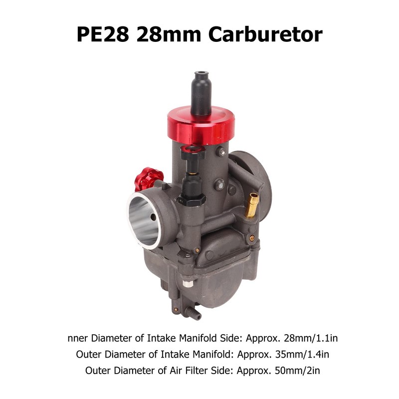 Rengu PE28 Carburetor, High Performance 28mm Easy Install Motorcycle Carburetor