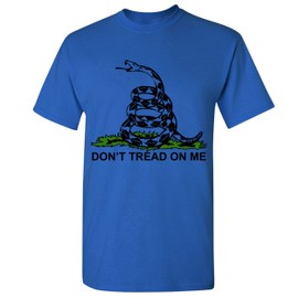 Don't Tread On Me T-Shirt Gadsden Flag American Patriot US Men's Novelty Shirt Royal Blue Medium
