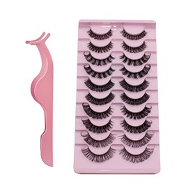 ZALHIN Lash Extension Set - High Quality Set with 3D False Eyelashes, Natural Eyelashes and Eyelash Curler - Perfect for Professional and Daily Makeup