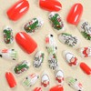 Christmas Short Press on Nails Round Shape Fake Nails Cute