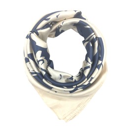 YOUR SMILE Silk Like Scarf Women's Fashion Pattern Large Square Satin Headscarf Headdress Blue/Cream