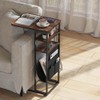 ZEXVIDA C Shaped End Table with Charging Station, 28"(H) 3-Tier