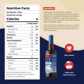 Torani Sugar Free Syrup, Black Cherry Flavored Syrup for Drinks, Zero Calorie, Glass Bottle with Pump Included, 25.4 Fl Oz