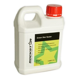 Rockstar Green Star Sealer, 1 Liter - Water-Based Penetrating Sealer for Marble, Limestone & Terrazzo, Eco-Friendly, Low VOC, Stain & UV Resistant, Oil & Water Repellent, Fast-Curing