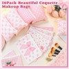 Kacctyen 16 Pack Coquette Makeup Bag Pink Bow Cherry Cosmetic