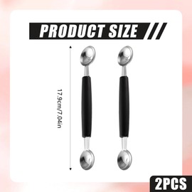 SiumPklay 2PCS Double Sided Stainless Steel ​Melon Baller​ - 2 Sizes ​Ice Cream Scoop​ & Cookie Dough Scooper for Fruit, Desserts