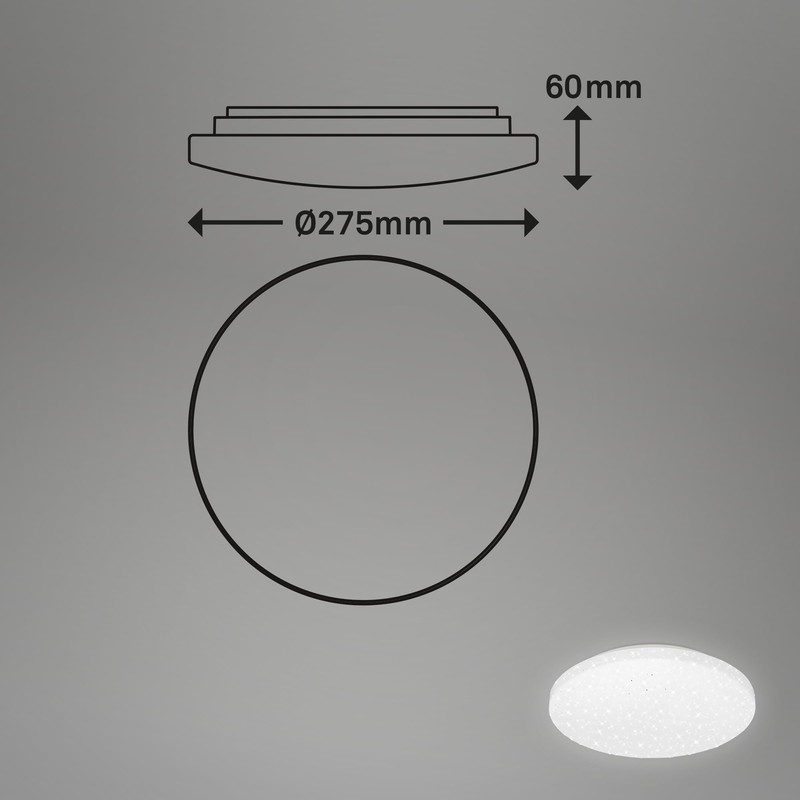 BRILONER - LED Ceiling Light with Star Decoration, LED Ceiling