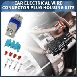 INFINAUTO 4 Pin Car Electrical Wire Connector Plug Housing Kits, 1.5mm Series Car RV Truck Female Wire Terminal Connector Grey, 1 Set