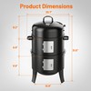 18 Inch Vertical Charcoal Smoker, 3-in-1 Heavy Duty