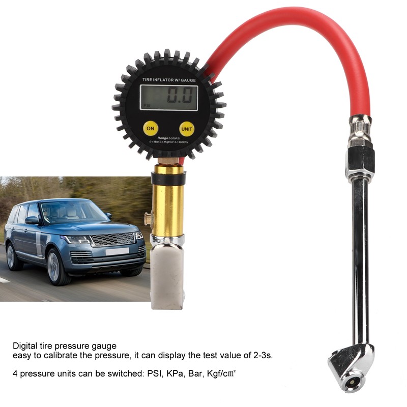 Accurate Tire Pressure Gauge LCD Digital Display 3‑300PSI Air Inflator