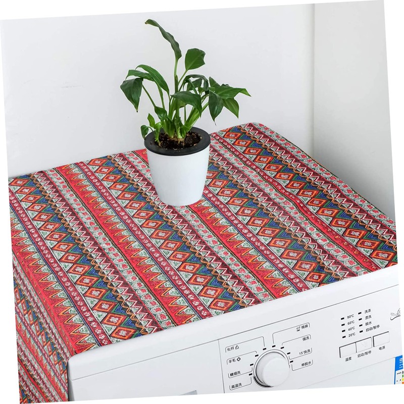 Gatuida Decorative Refrigerator Cover Red Triangle Design Dustproof Cloth for