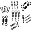SHADDOCK 150pcs/box Matte Black Carp Fishing Swivel Clips Rolling Ring