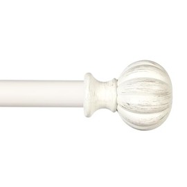Kenney Rachel 5/8" Standard Decorative Window Curtain Rod, 28-48", Antique White