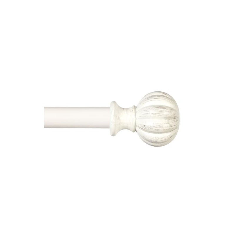 Kenney Rachel 5/8" Standard Decorative Window Curtain Rod, 28-48", Antique