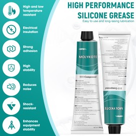 4pcs Molykote 111 Compound Valve Lubricant and Sealant 150g 5.3oz, Silicone Grease for O-Rings, Plug Valves, Seal & Protect Rubber & Plastic Components, Water Resistant, Low Volatility