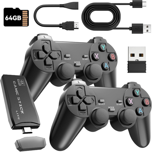 Retro Game Console with 2.4G Game Stick, Plug and Play