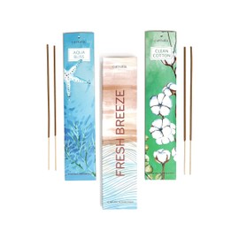 Carnatia Fresh Breeze Incense Sticks – 2 Inner Packs of Crisp Clean Cotton & Serene Aqua Bliss | Revitalizing Scents for a Fresh, Uplifting Home