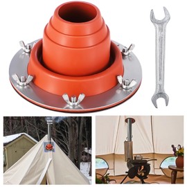 Tent Stove Jack Kit, Flexible Silicone Pipe Boot, High Temp Roof Flue Kit for Stove, Heat Resistant Roofing Pipe Flashing Kit for Bell Tent, Yurt, Wood Burner, Travel Stove
