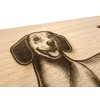 Breakfast Board Dachshund Design Real Beech Wood 22 x 12