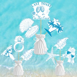 Coastal Bachelorette Party Centerpiece Sticks Last Toast On The Coast Party Table Topper Decorations for Beach Bach Last Toast on The Coast Bachelorette Party Decorations
