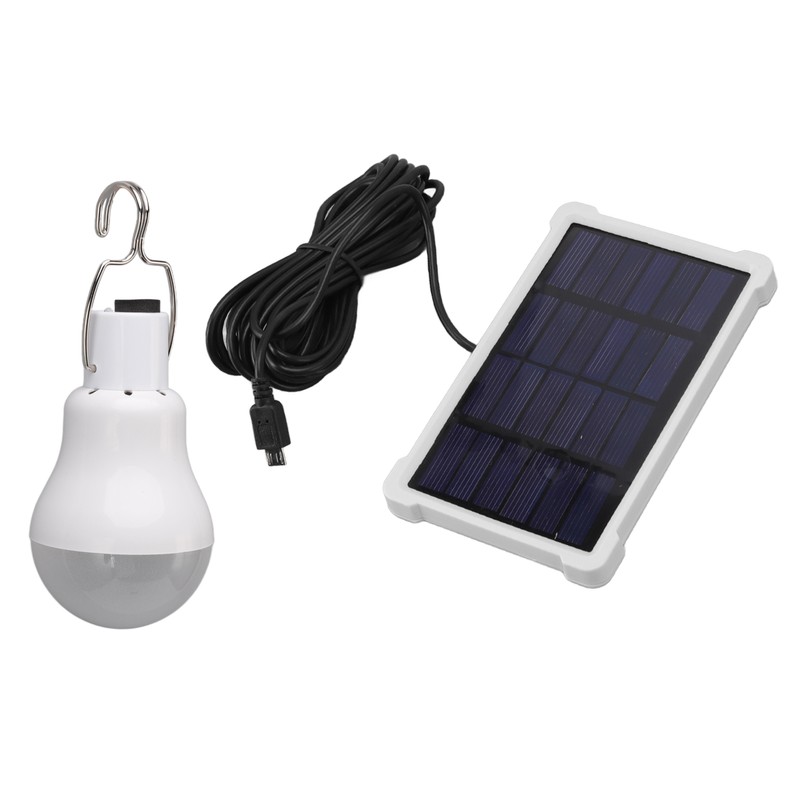 LED Solar Bulb Light Portable ABS and PC 150LM White