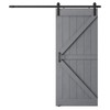 40 x 84 in Gray Solid Wood Paneled Barn Door