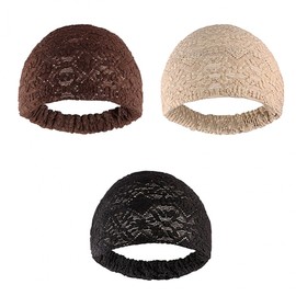 Lace Headband Mesh Beanie Headband Black 3ea