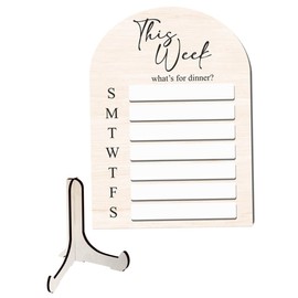 OHPHCALL Magnetic Meal Planner Board Acrylic Dry Erase Menu Organizer for Fridge Weekly Monthly Family Schedule Grocery List Meal Tracker Home Kitchen Utility