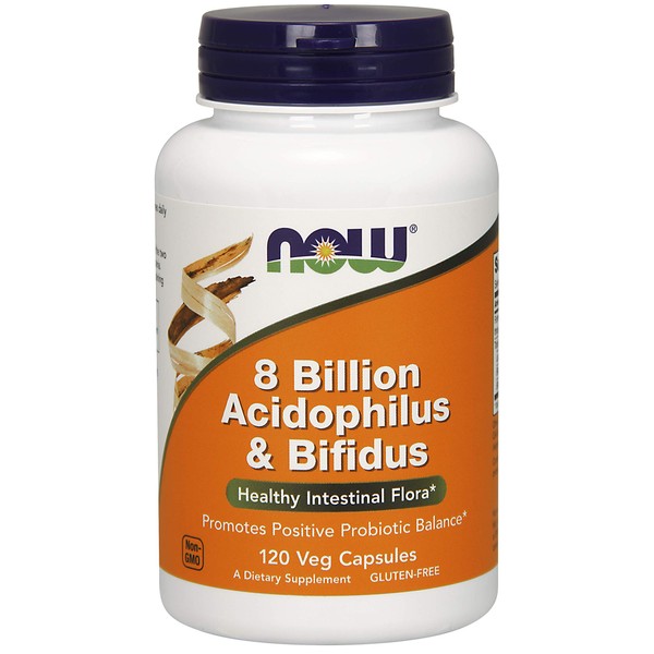 NOW Foods - 8 Billion Acidophilus & Bifidus 120 vcap