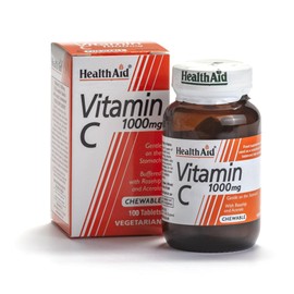 HealthAid Vitamin C 1000 mg - Chewable, 100 Vegetarian Tablets