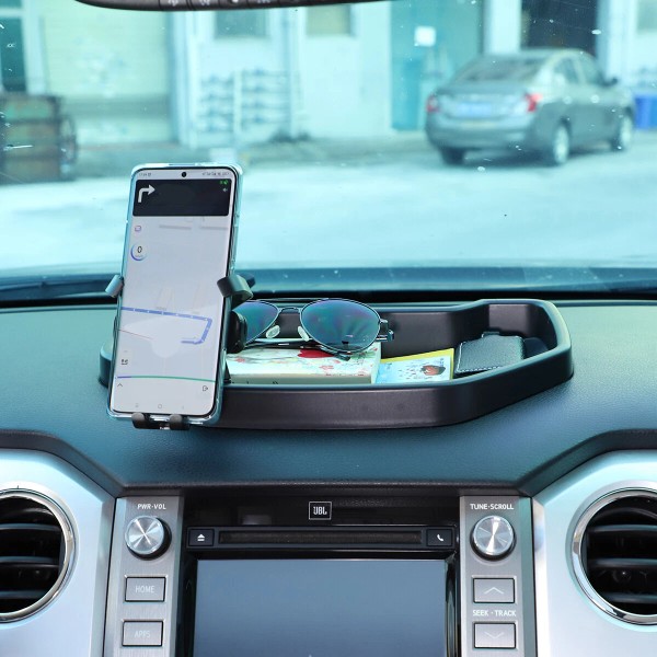 klend-cartrim ABS Dashboard Storage Box Organizer With Phone Holder For