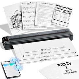 Phomemo Ultra-Light Q302 Portable Printer, Wireless Inkless Thermal, WiFi Bluetooth for US Letter/A4/A5/B5 Thermal Paper, Compact Printer, Compatible with Android iOS Phone & Laptop