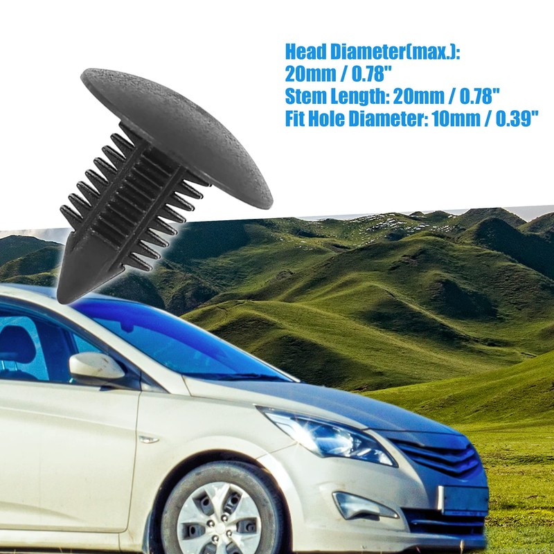 A ABSOPRO Pack of 40 Bolt Rivets 10 mm Hole