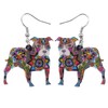 DUOWEI Acrylic Pitbull Dog Earrings Pets Dangle Pet Jewelry for