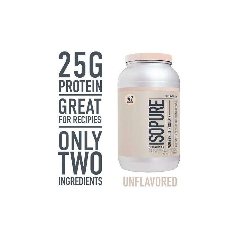Proteina Isopure Whey Protein Isolate Unflavored 3 Lbs Sabor Sin