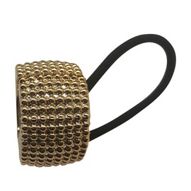 Metallic Screw Threads Pattern Circle Cuff Hair Rings Silver and Gold Elastic Hair Ties Ponytail Holder Spring Clasp Wrap Ponytail Cover Hair Clips Hair Rope