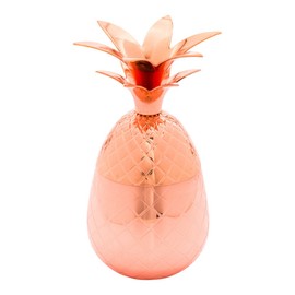 2-OZ Pineapple Drink Tumbler: Perfect for Bars, Restaurants, and Catered Events - Copper Drink Shot Cup with Silver Stainless Steel Interior Lining for Pina Coladas and Mojitos - 1-CT - Restaurantware