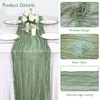 Fixwal 6 Pack Sage Green Cheesecloth Table Runners, Pleated Boho