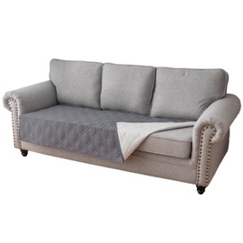 Smryego Waterproof Reversible Anti-Slip Sofa Seat Covers, Grey, Geometric Pattern, Fits Most Standard Sofas, Couches, and Pet Beds, Machine Washable