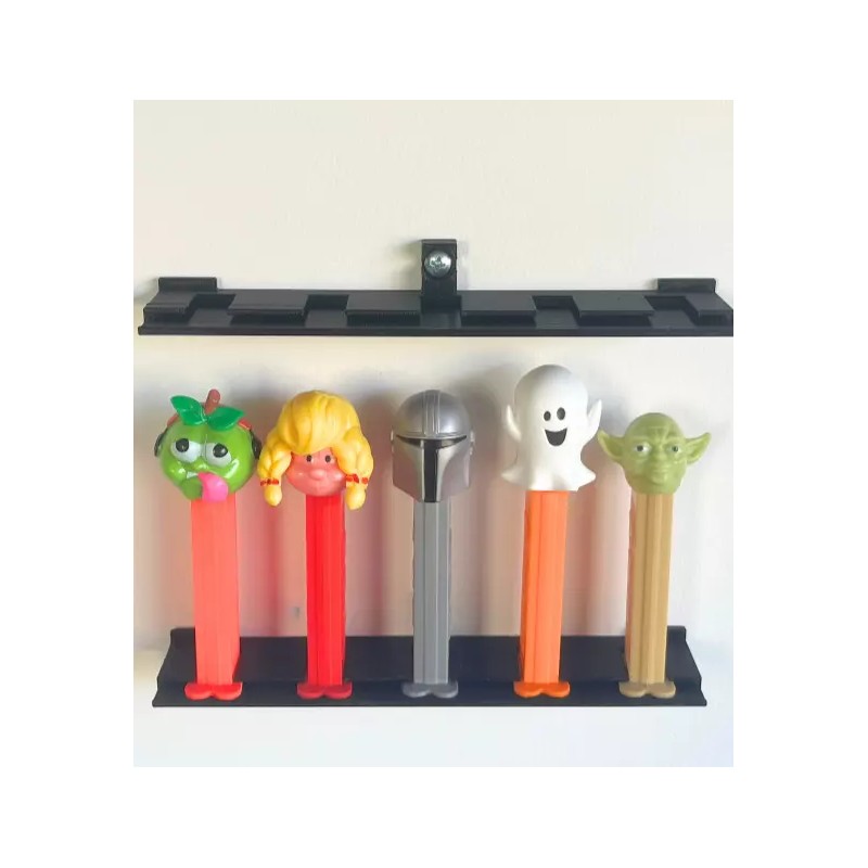 Pez Dispenser Floating Wall Display Stand, Holds 5 Collectible Footed