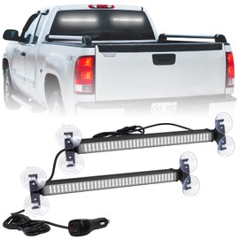 XRIDONSEN 2 in 1 White Traffic Advisor Light Bar 144 LED Emergency Warning Safety Interior Rear Window Front Dash Windshield Strobe Lights for Police Firefighter Vehicles Trucks Car (2x17.7 inch)