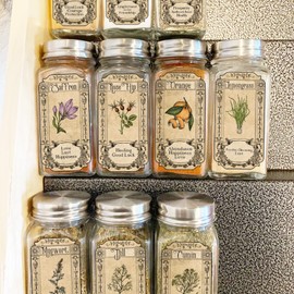 72Pcs Herb Stickers Lables for Jars Vintage Spice Apothecary Herb Spice Labels Stickers Spices Sticker Label for Bottles Tags Jars(herb72)