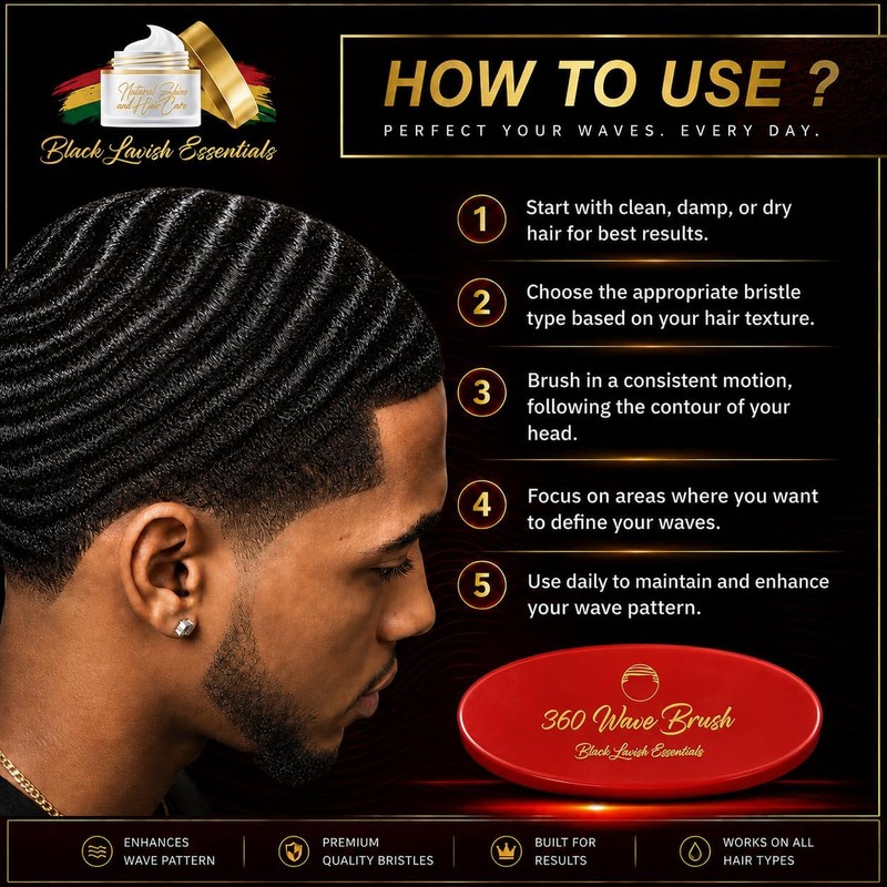 NOVIIML h, Build Deeper Waves, Soft & Hard Boar Bristle