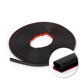 Black 6m Rubber Door Seal for Entryways: Soundproofing, Windproofing, Odor Blocking, Insulation Draft Stopper