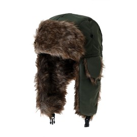 WITHMOONS Russian Ushanka Cap Winter Trapper Ear Flap Hats YZT0092 (Green)