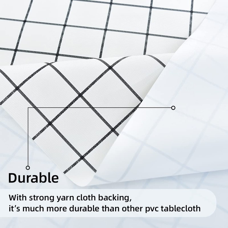 Plenmor Table Cloth Wipeable Tablecloth PVC Plastic Wipe Clean Waterproof